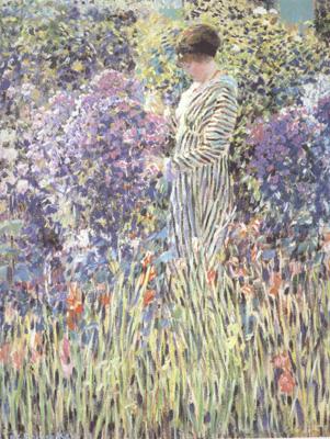 frederick carl frieseke Woman in a Garden (nn02) oil painting picture
